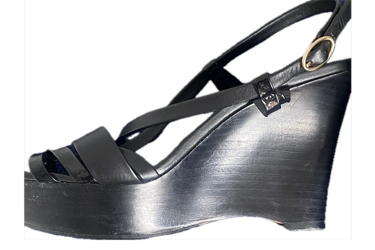 BALLY (Switzerland) Black Leather Sandals - UK4 - Brand New with Tags