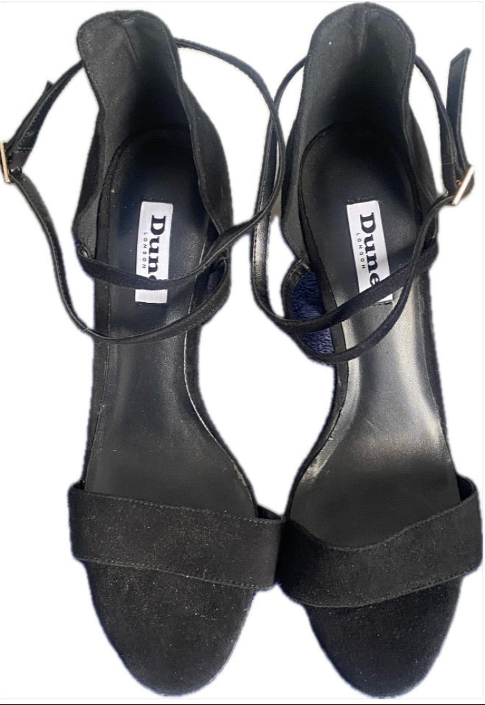DUNE Black Suede Sandals Size UK6 NEW