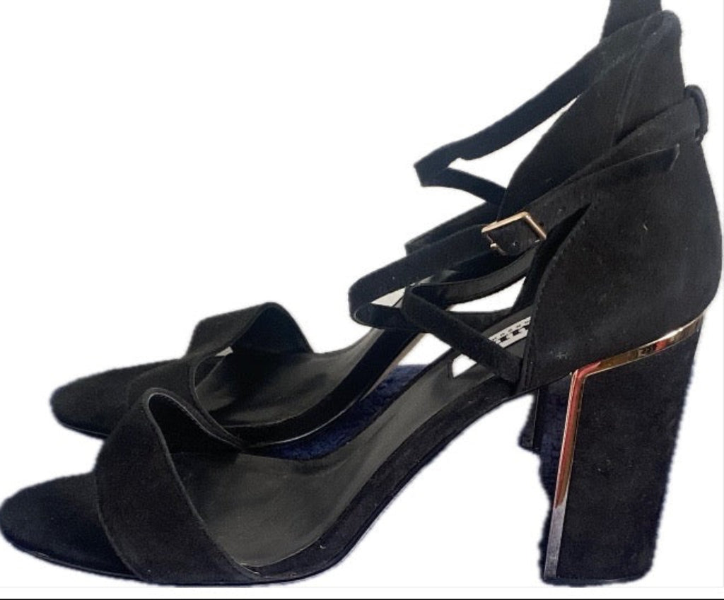 DUNE Black Suede Sandals Size UK6 NEW