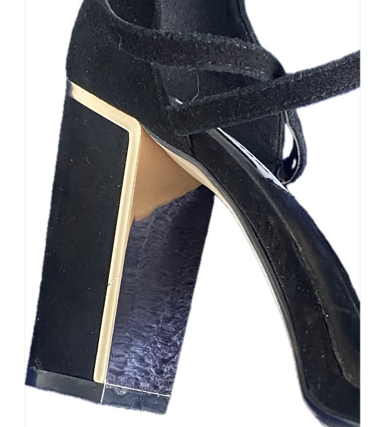 DUNE Black Suede Sandals Size UK6 NEW
