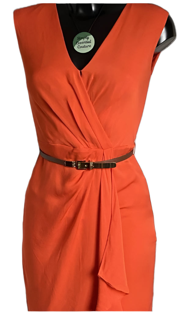 Michael Kors Orange Silk Dress Size UK10 -Pre-loved