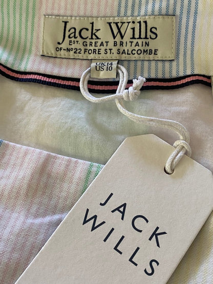 JACK WILLS Multi Pastel Oxford Skirt - UK14 - Brand NEW with Labels