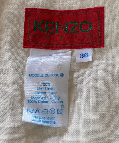 Kenzo Cream Linen Jacket - UK8