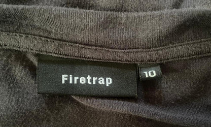 Firetrap Grey T-Shirt Size UK10 - Pre-loved