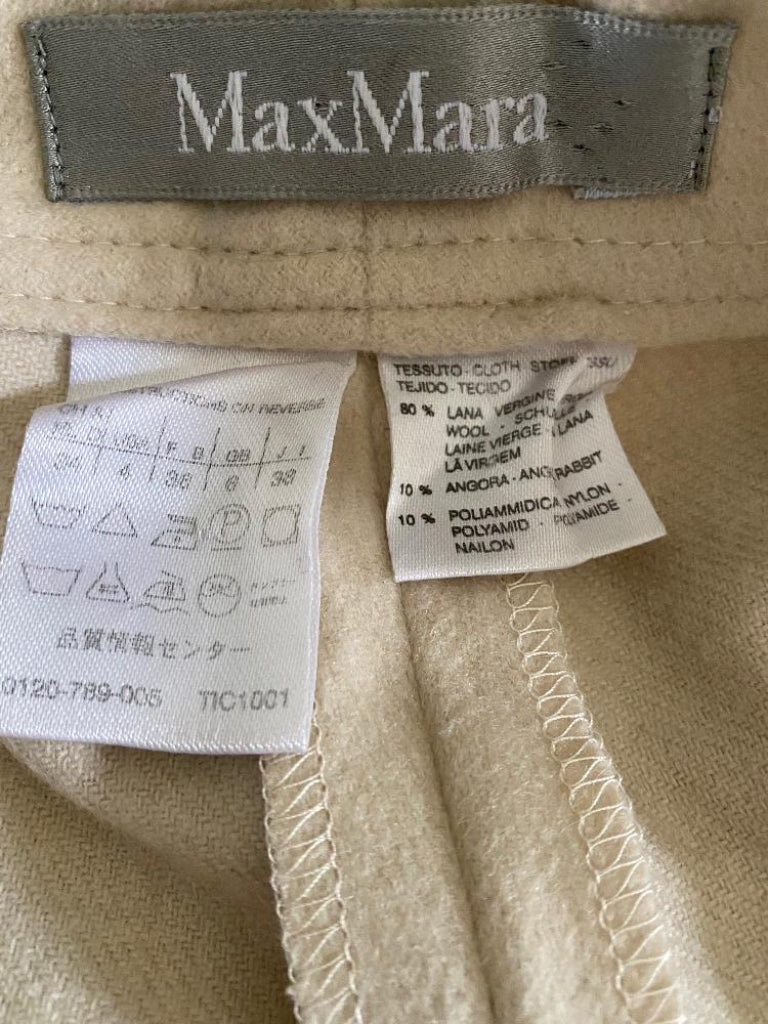 Max Mara Cream Cargo Trousers - Wool