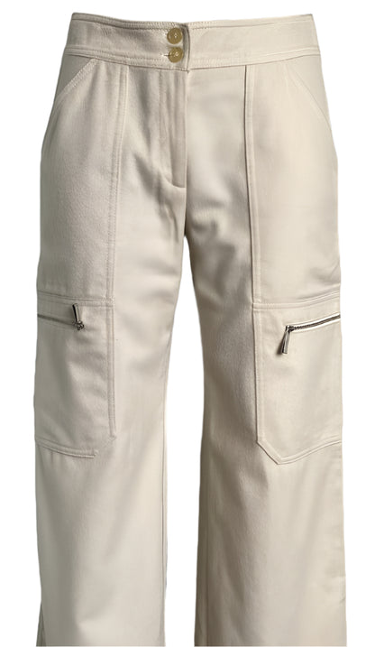 Max Mara Cream Cargo Trousers - UK8