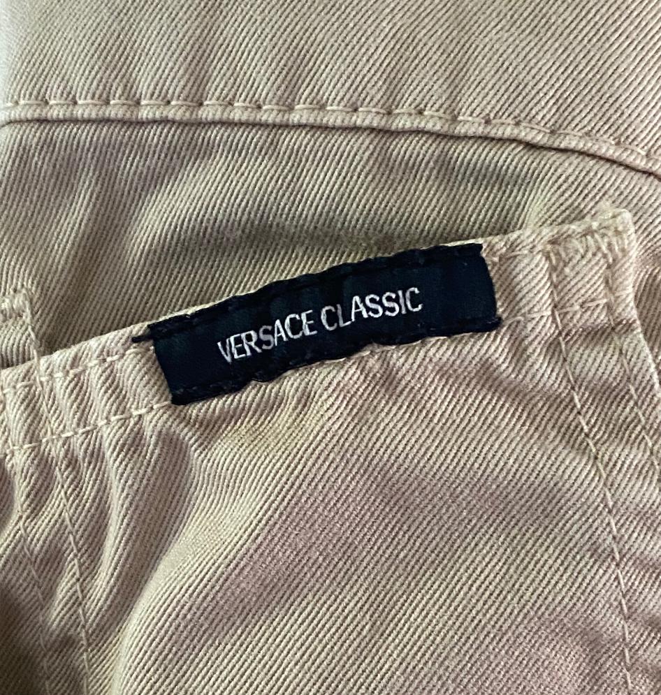 Versace Classic Cream Cotton Jeans - Size W34x30 - Pre-loved in Great Condition