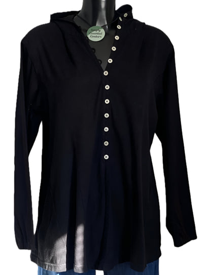Yacco Maricard Black Hooded Top - UK M