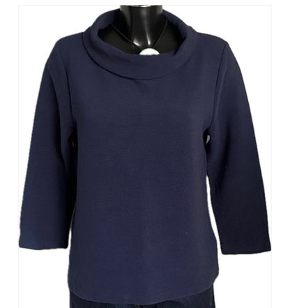 HOBBS Navy Top with Scoop Collar UK14