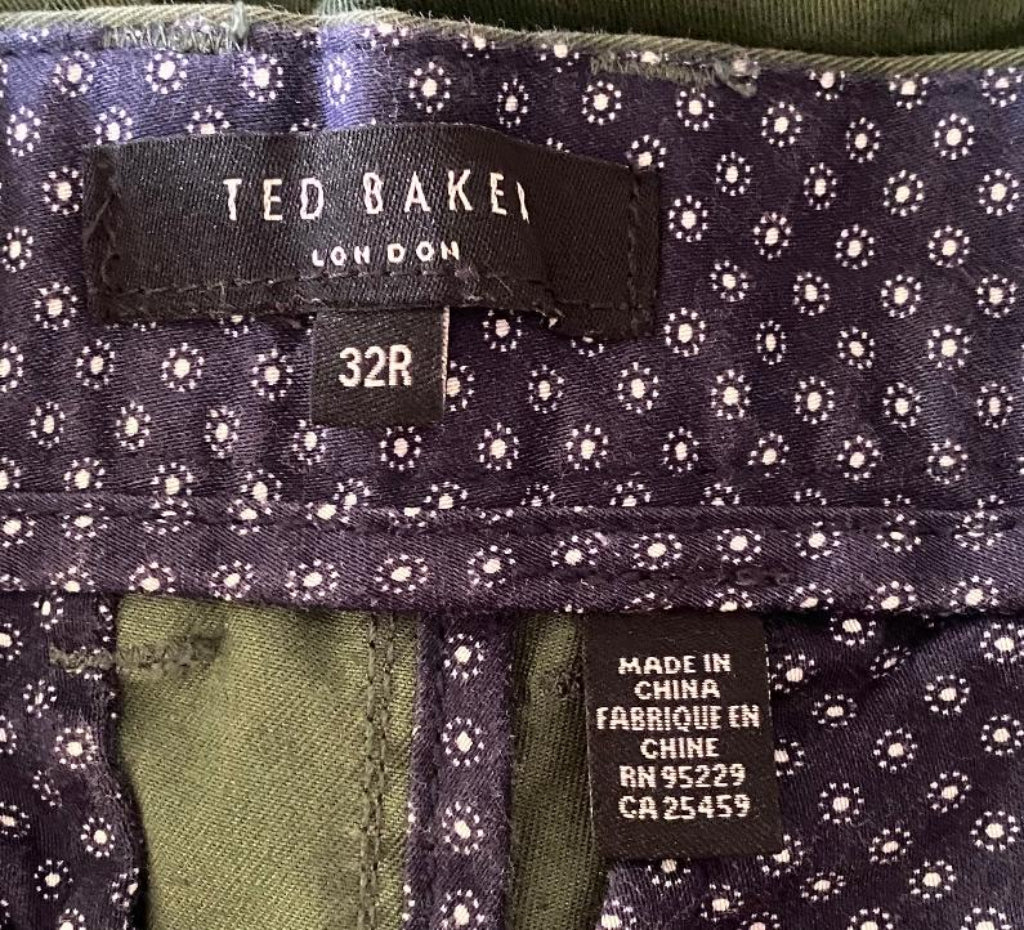 Ted Baker Green Chinos - Inner Lining