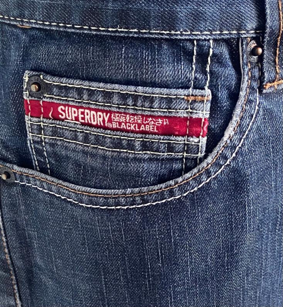 Superdry Blue Black Label Jeans W34 - 5th Pocket Label