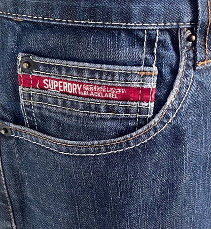 Superdry Blue Black Label Jeans W34 - 5th Pocket Label