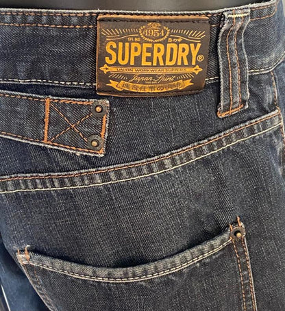 Superdry Blue Black Label Jeans W34 - Waist Badge