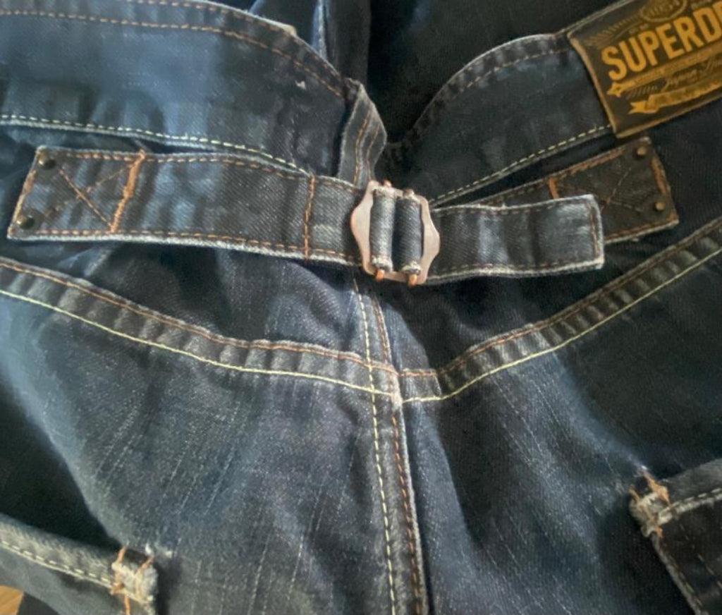 Superdry Blue Black Label Jeans W34 - Sizing Belt