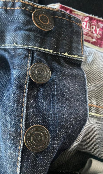 Superdry Blue Black Label Jeans W34 - Button Fly