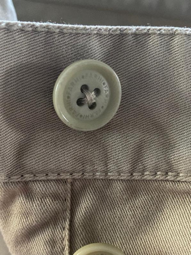 Nicole Farhi Beige Cotton Jeans - Button Detail