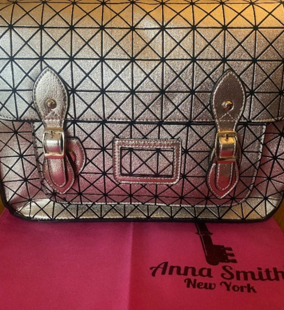 Anna Smith Satchel Gold Abstract Bag - Front