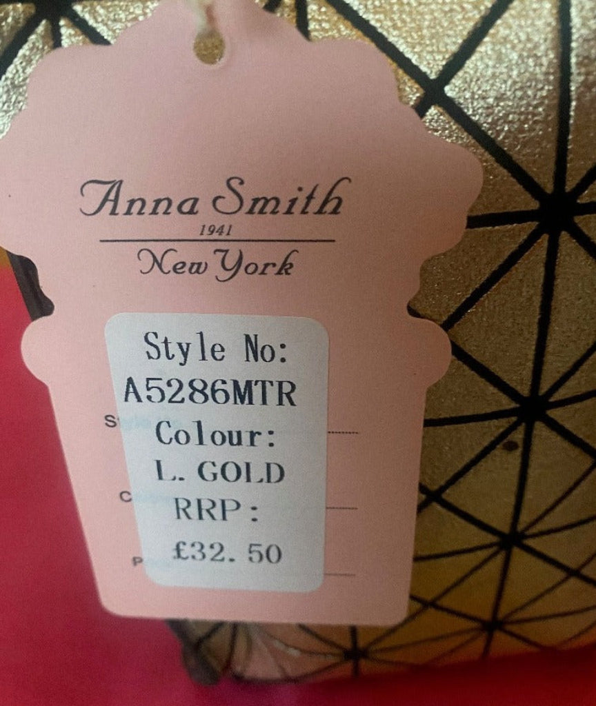 Anna Smith Gold Abstract Satchel Bag - RRP