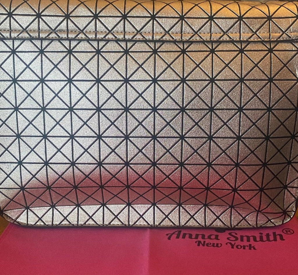 Anna Smith Satchel Gold Abstract Bag - Rear