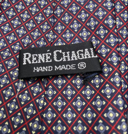 Rene Chagal Burgundy and Grey 100% Silk Tie