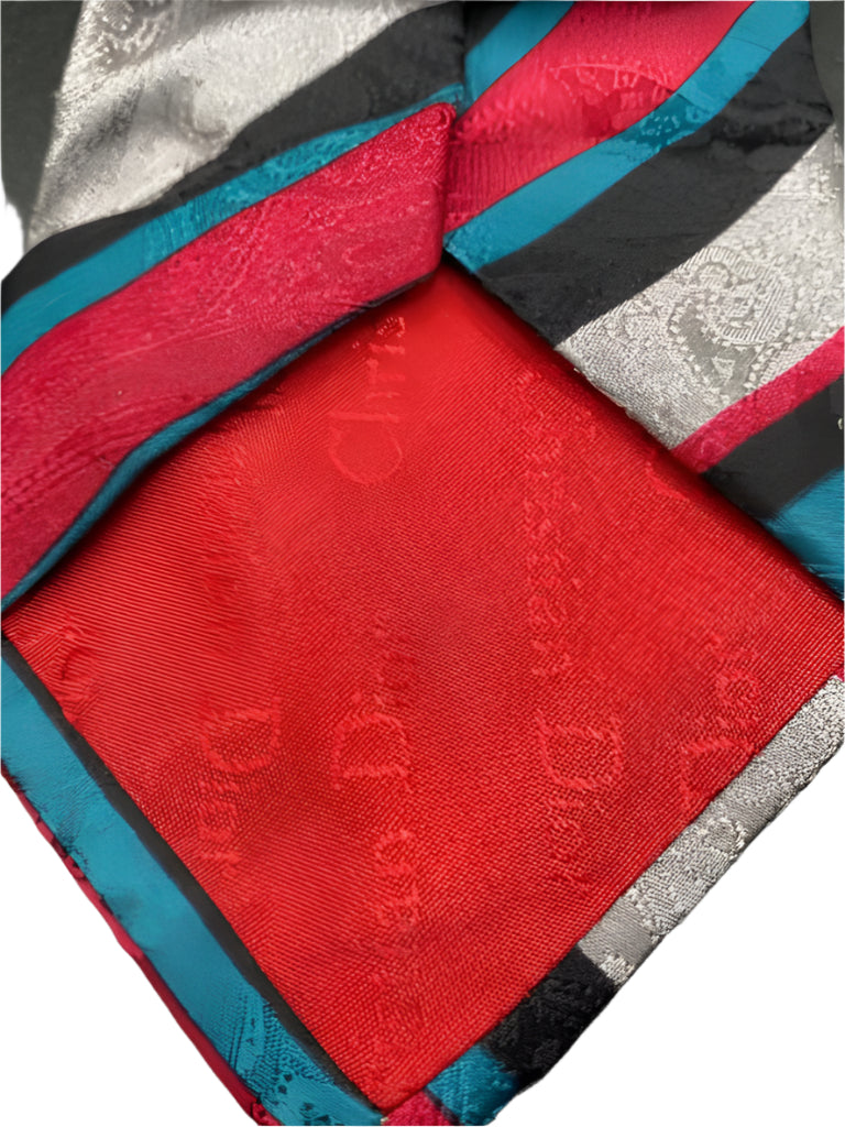 Christiian Dior Multi Striped Sill. Tie - Rear