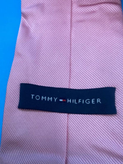 Tommy Hilfiger Pink and Navy 100% Silk Tie