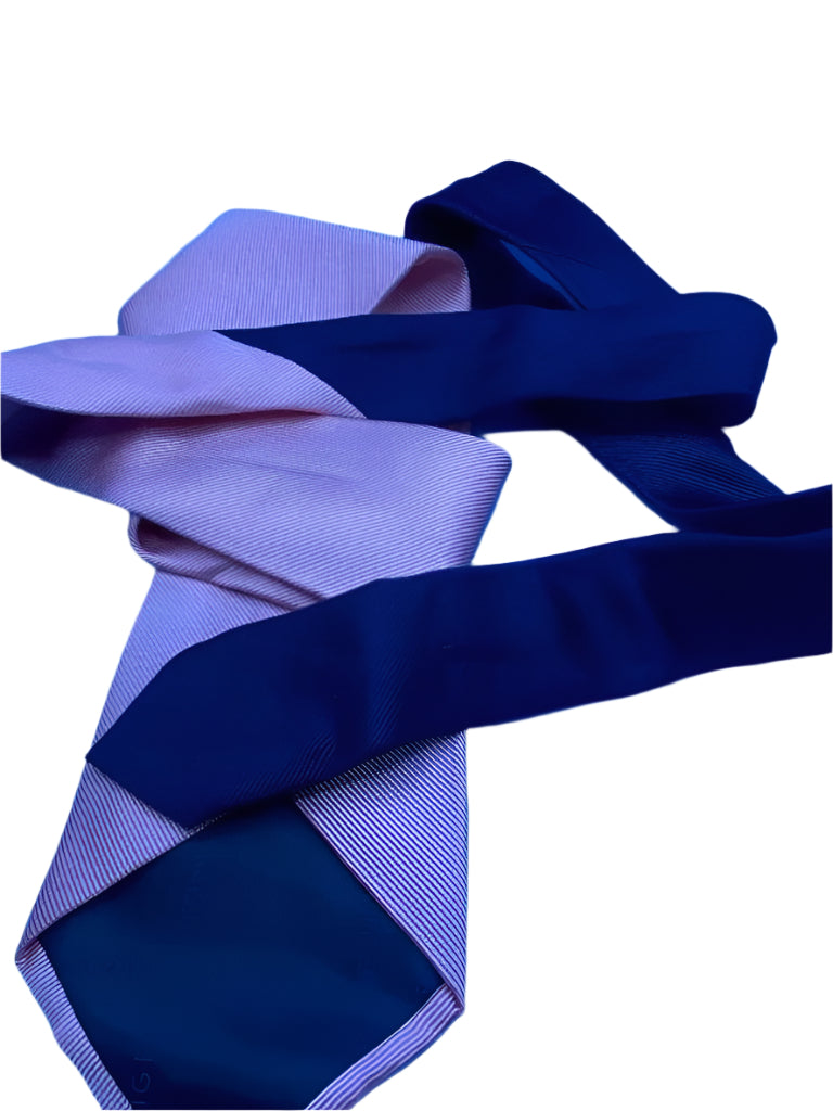 Tommy Hilfiger Pink and Navy 100% Silk Tie