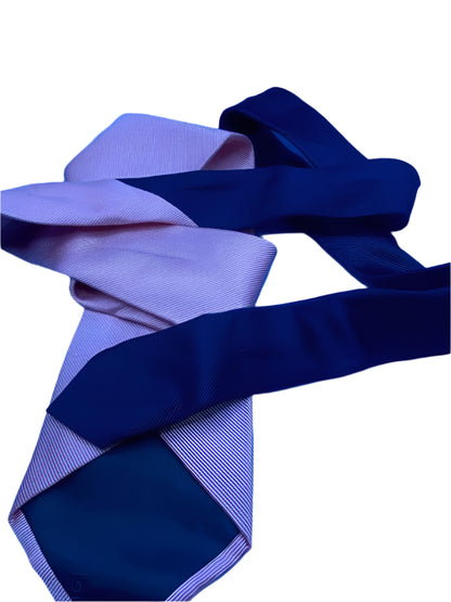 Tommy Hilfiger Pink and Navy 100% Silk Tie
