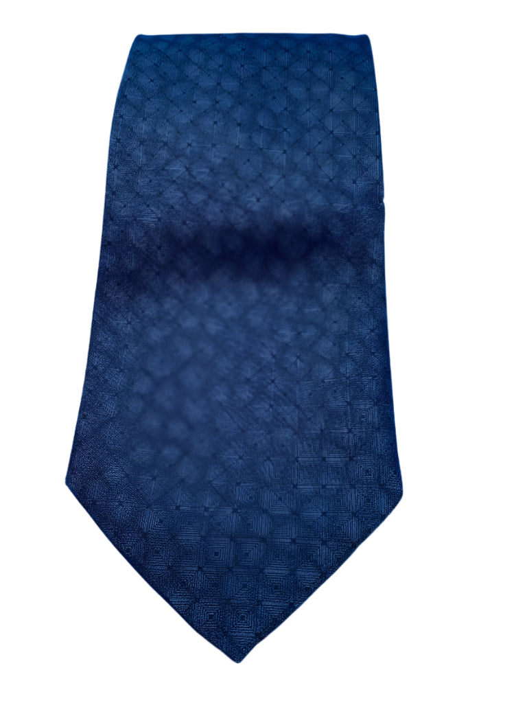 Rene Chagal Handmade Navy & Grey 100% Silk Tie