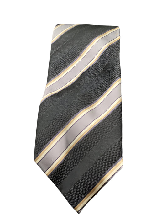 Jan Paulsen Black/Silver 100% Silk Tie