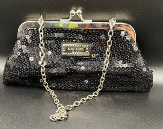 SUZY SMITH Black Sequinned Bag