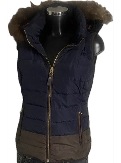 JOULES Navy & Brown Gilet - Size UK10