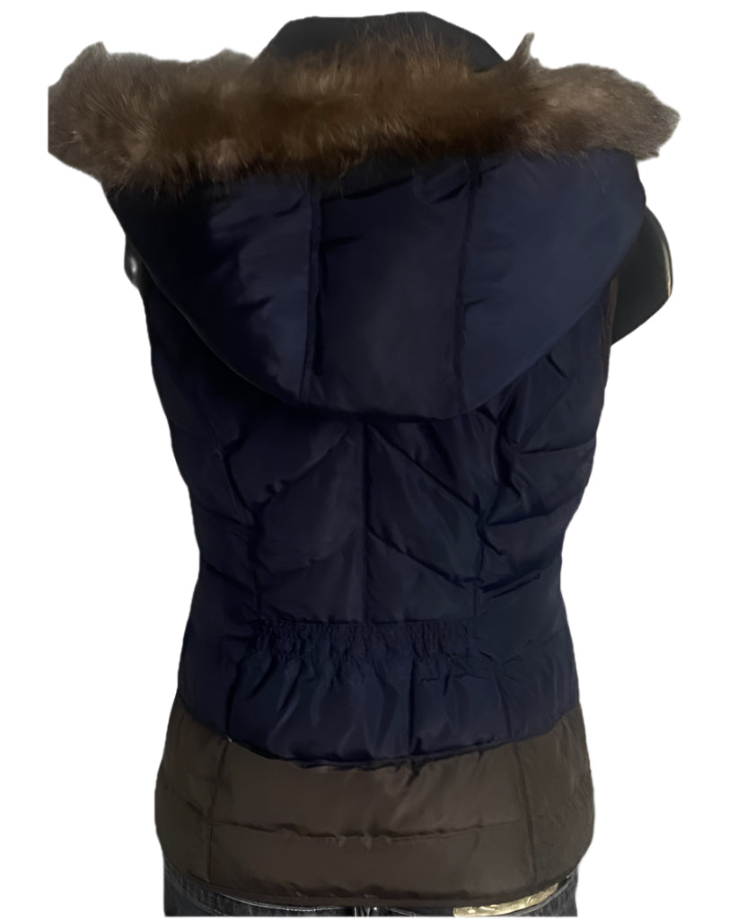 JOULES Navy & Brown Gilet - Size UK10