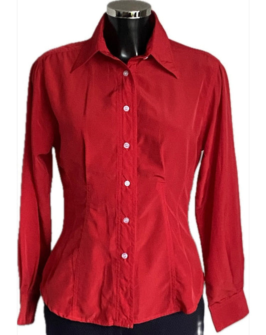 Silver River Fitted Red Shirt - Size UK10