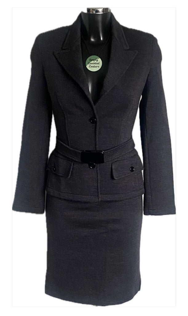 PRADA Grey Skirt Suit - Size UK14