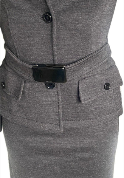 PRADA Grey Skirt Suit - Size UK14