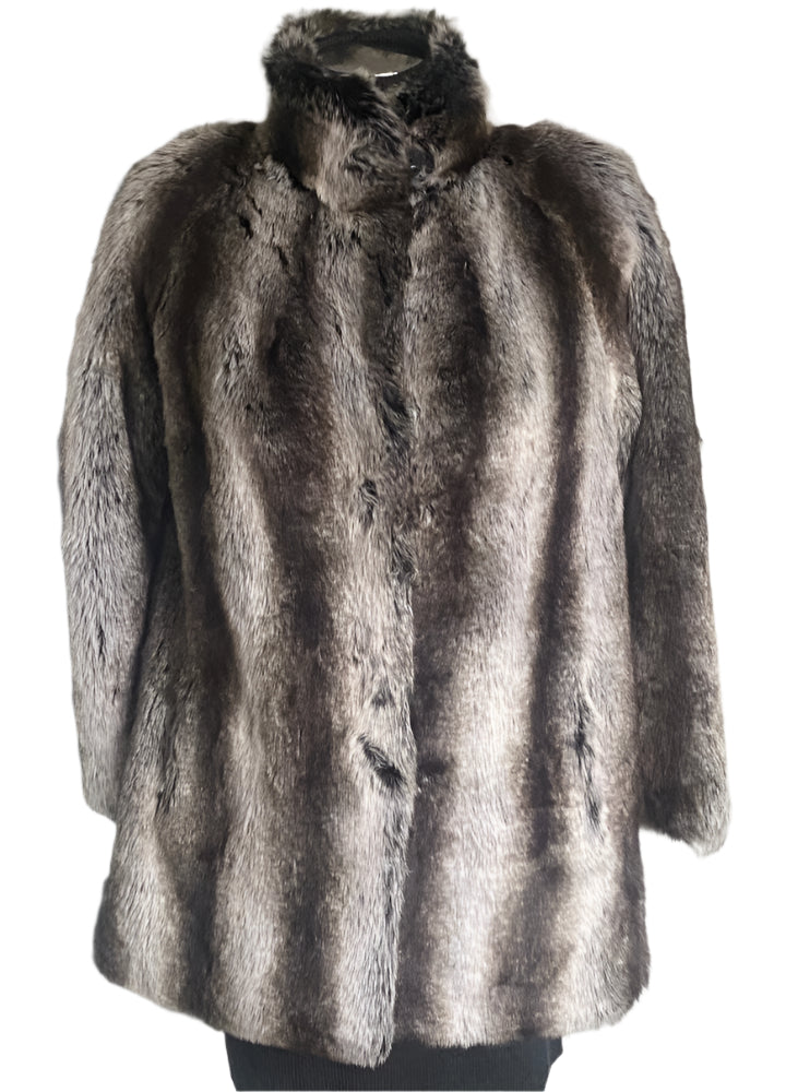 H F Greene Faux Fur Coat Size UK10 - Pre-loved