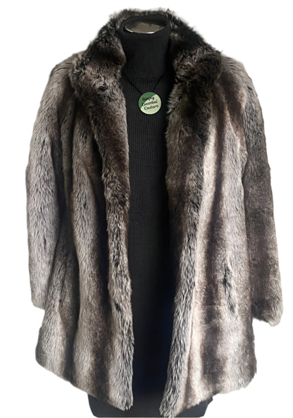 H F Greene Faux Fur Coat Size UK10 - Pre-loved