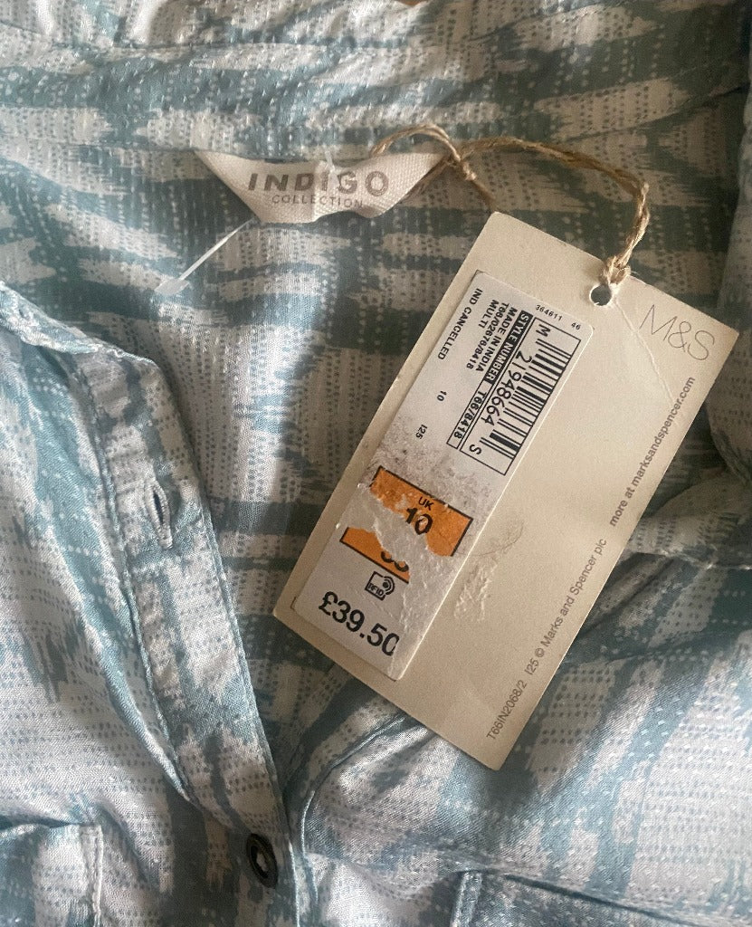 M&S Indigo Mint Green Shirt/Dress - Tags