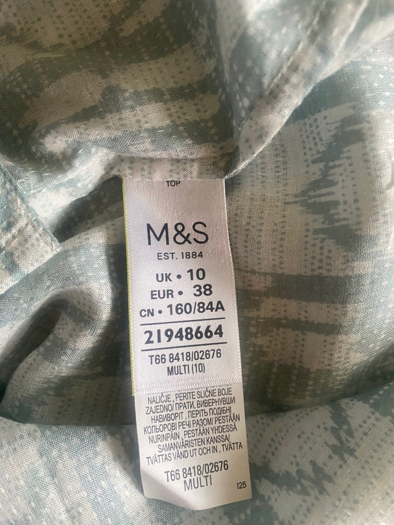 M&S Indigo Mint Green Shirt/Dress - Label