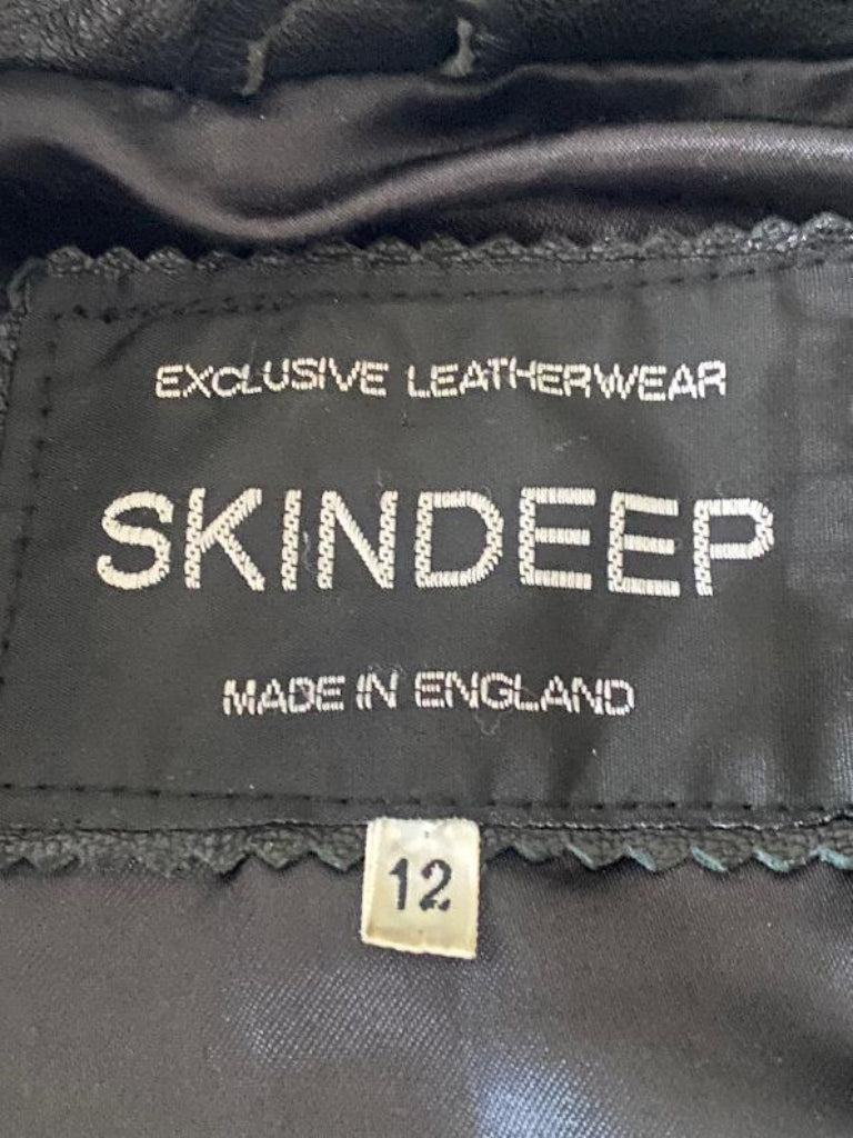 SKINDEEP Leather Biker Jacket - UK12