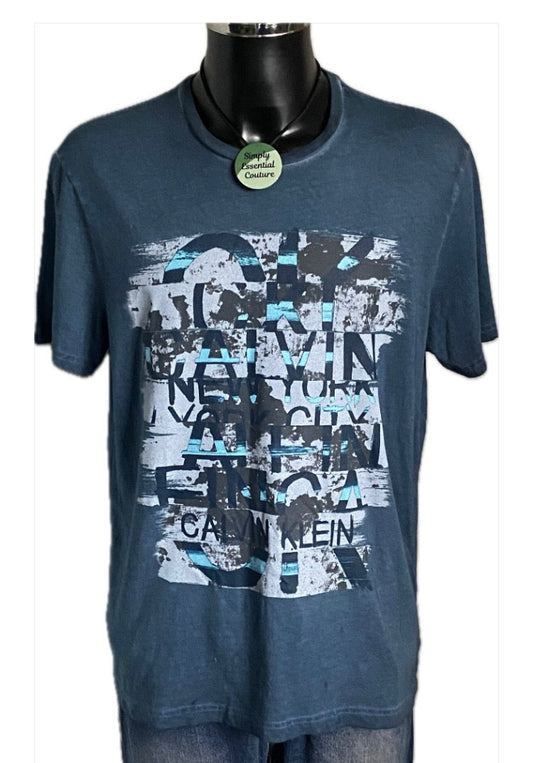 Calvin Klein Teal T-Shirt - Size L