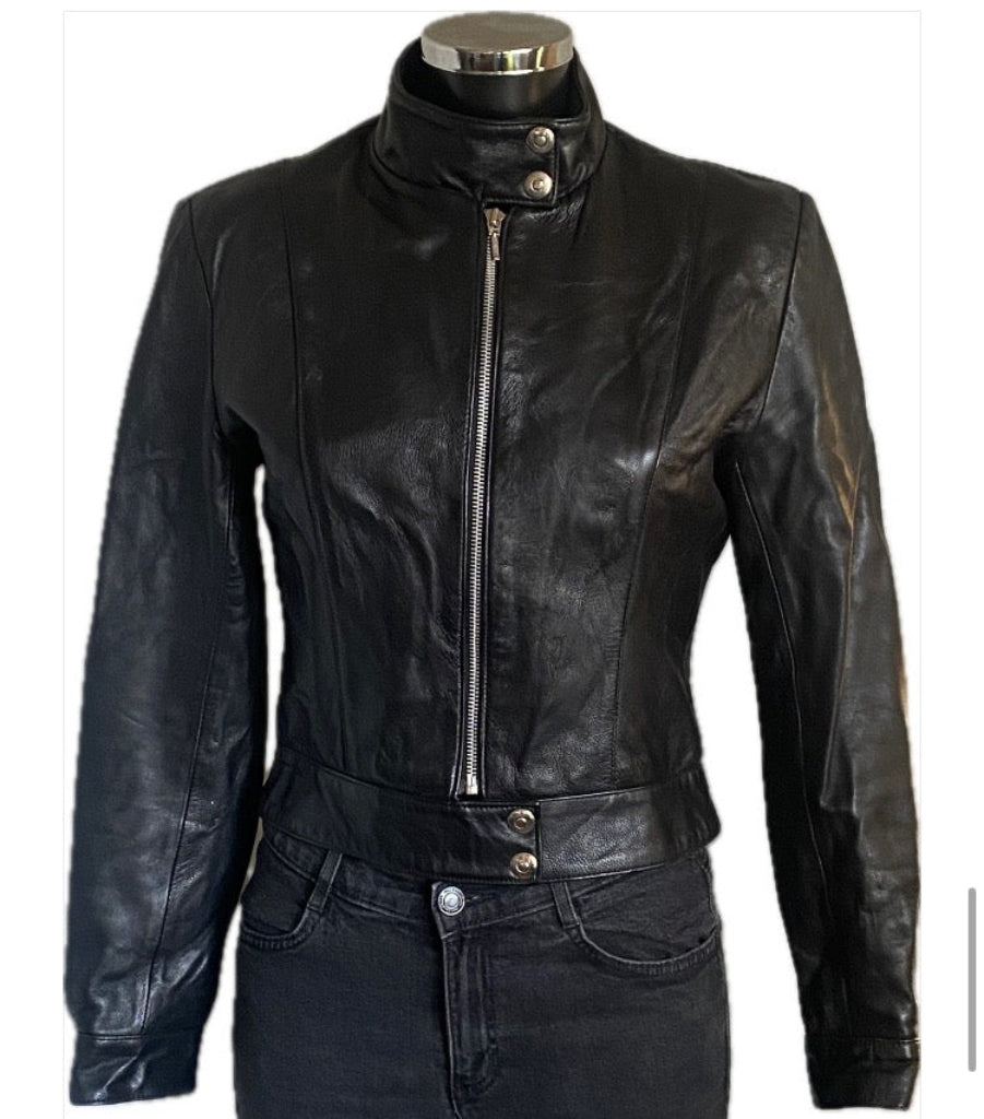 SKINDEEP Leather Biker Jacket - UK12