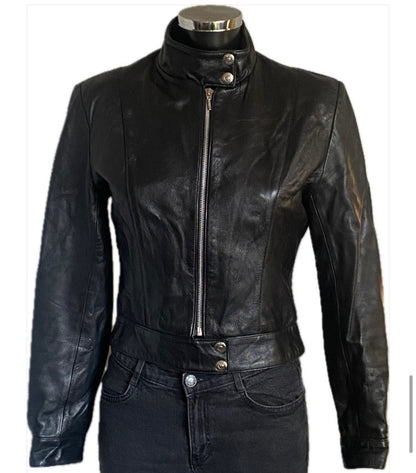 SKINDEEP Leather Biker Jacket - UK12