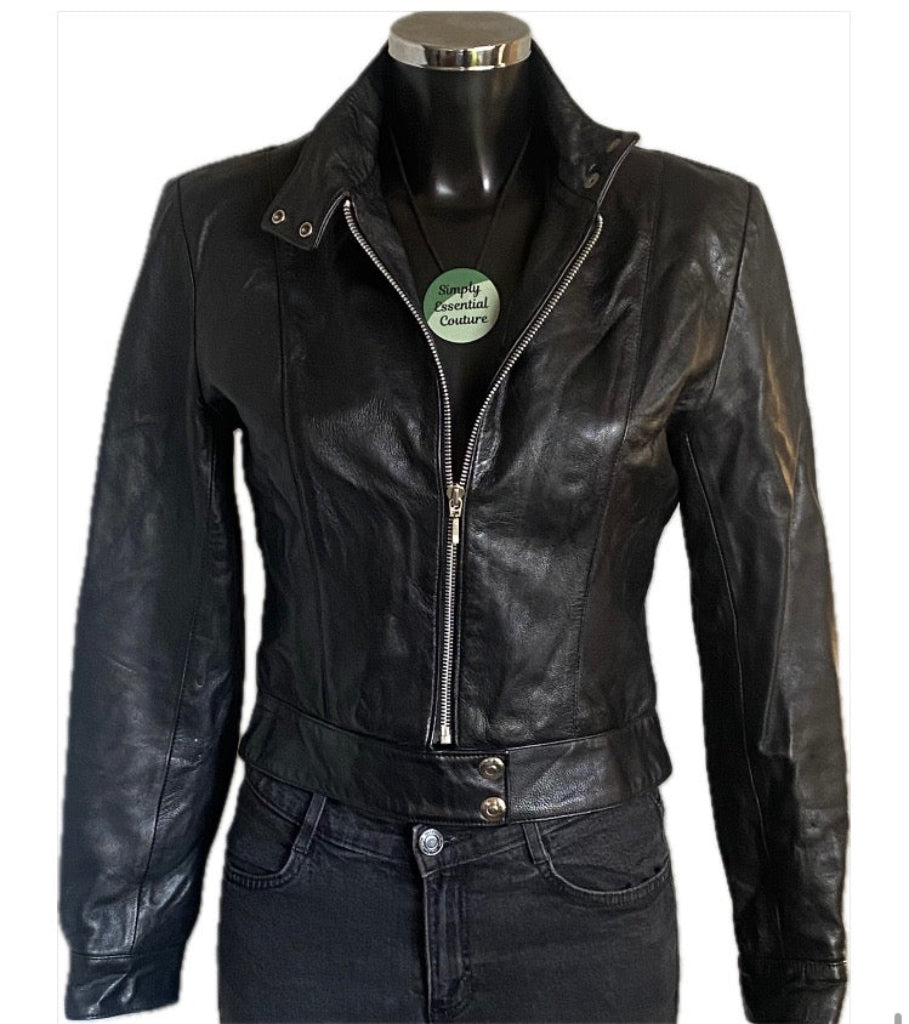 SKINDEEP Leather Biker Style Jacket - UK12