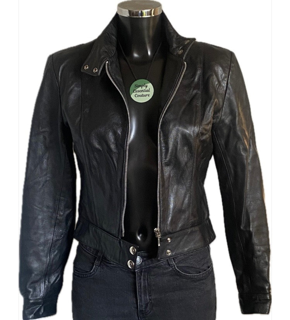SKINDEEP Leather Biker Jacket - UK12