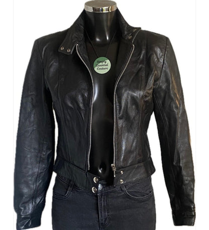 SKINDEEP Leather Biker Jacket - UK12