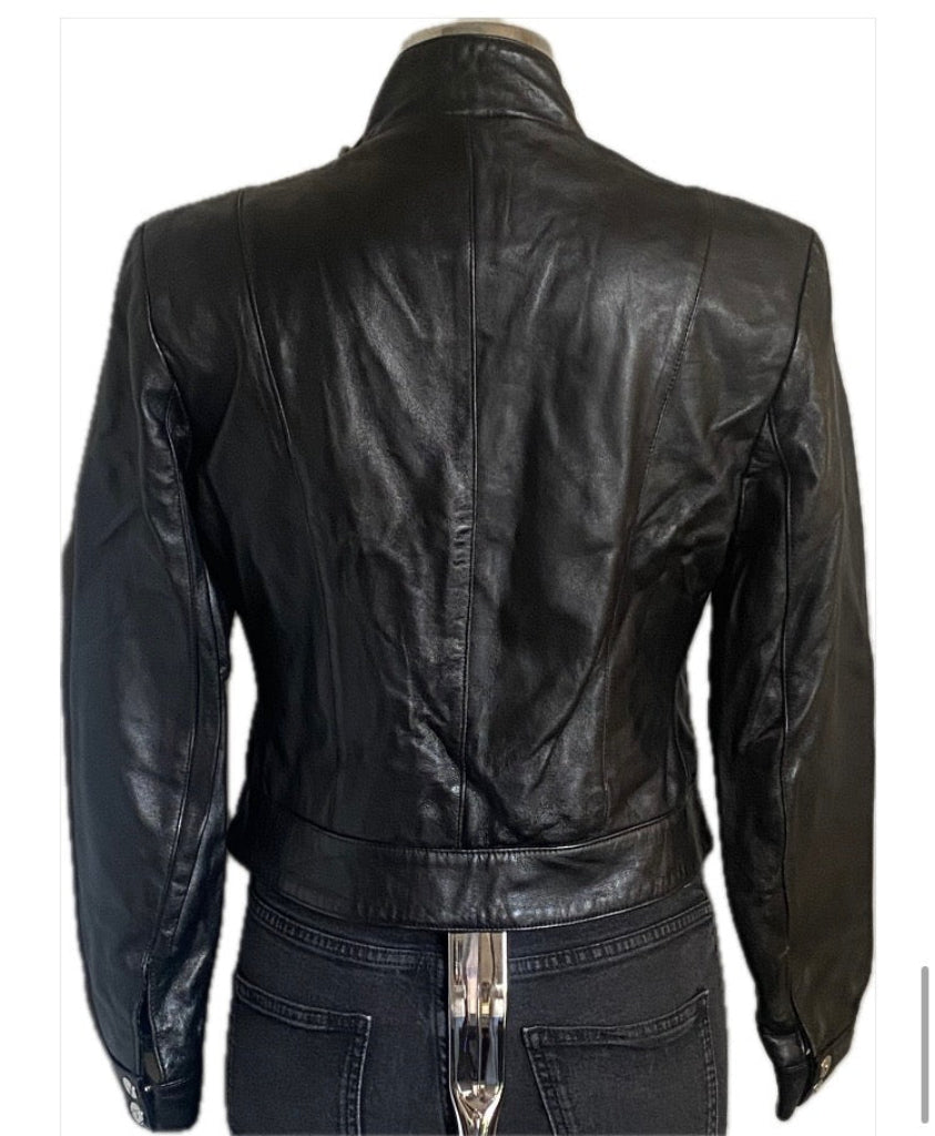 SKINDEEP Leather Biker Style Jacket - UK12