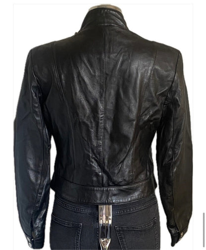 SKINDEEP Leather Biker Style Jacket - UK12