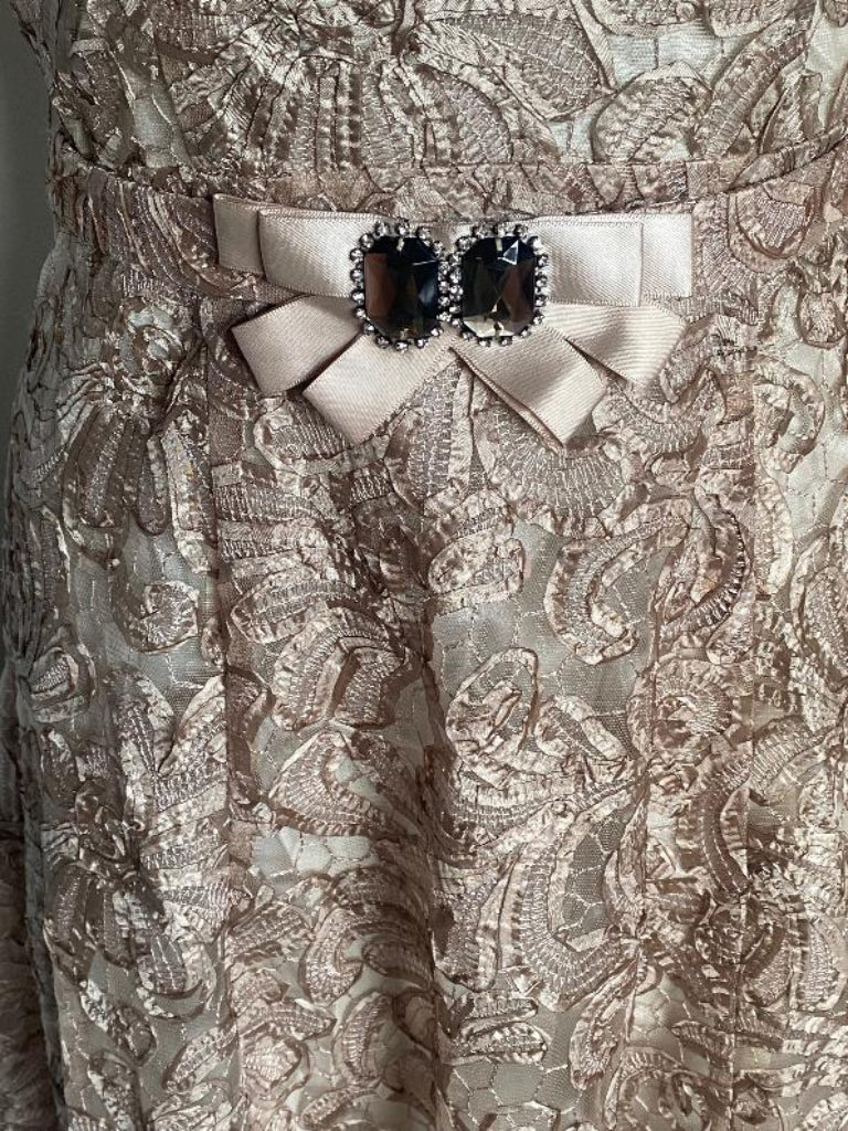 Phase Eight Latte & Cream Lace Dress -UK8